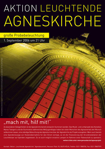 Plakat für die neue Beleuchtung der Kirche St. Agnes - Agnesbauverein 2006