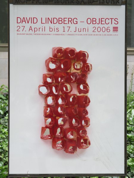 „Objects“ von David Lindberg, Plakat der Ausstellung vor der Baukunst Galerie - gf 2006